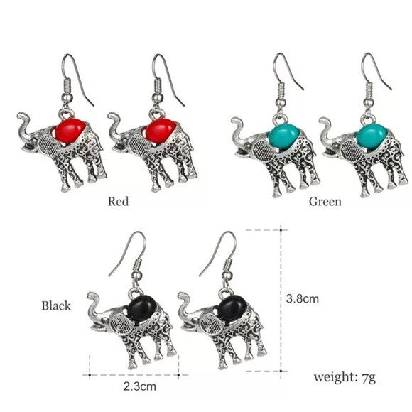 Cute Turquoise Elephant Necklace Earrings Set - Picture 3 of 6